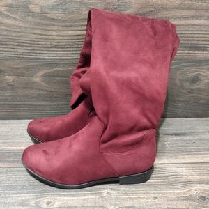 DREAM PAIRS Women's Over The Knee High Low Cherry Heel Riding Boots